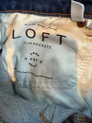 Loft Slim Pockets High Waist Skinny Button Front Raw Hem Denim Jeans Size 2 / 26 thumbnail 12