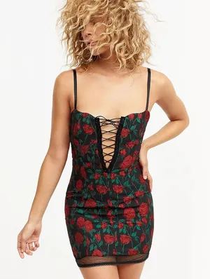 For Love and Lemons Victoria's Secret Floral Viviene Corset Mini Dress Medium thumbnail 1