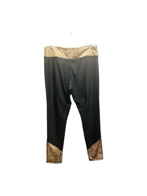 NWL Black Leopard Print Cropped Active Leggings Women’s XL thumbnail 3