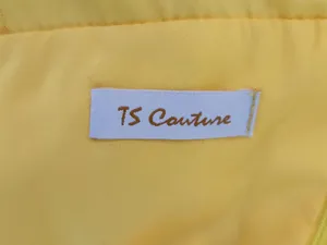 TS Couture Yellow Organza Evening Maxi Dress Size Medium NWT Flaw thumbnail 13