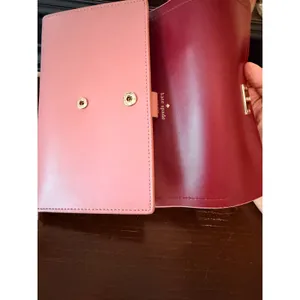 Kate Spade Wallet Women OS Pink Leather‎ Bifold Phone Case Clutch Burgundy thumbnail 4