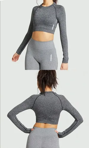 Gymshark Adapt Marl Seamless Long Sleeve Crop Top thumbnail 2