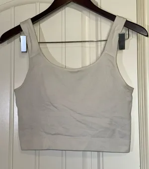 Jockey Ribbed Built-in-bra Stretch Cropped Tank Top L thumbnail 1