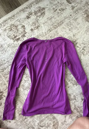 Nike Violet Dri Fit Running Long Sleeve Shirt thumbnail 2