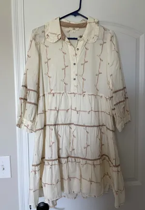 Entro Cream Tiered Mini Dress thumbnail 1