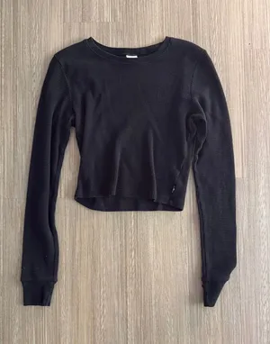 TNA Aritzia Waffle Long Sleeve Cropped thumbnail 1