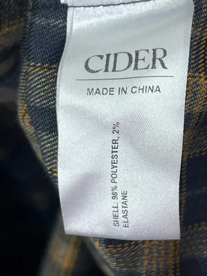 CIDER Brown Tartan Plaid Tie Shoulder Straps Back Zipper Closure Dress Medium thumbnail 4