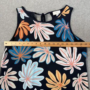 LOFT OUTLET Women's Large Floral Leaf Print Sleeveless Tie Back Tank Top thumbnail 6