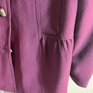Rich Purple Structured Trench Coat with Military Design and Wide Lapel thumbnail 8