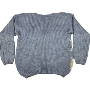 Vintage Women's Chunky Knit Sweater Size Medium Needles and Yarn Crochet‎ Floral thumbnail 6