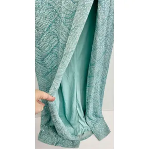 B Darlin Gown Size Small Green Mint Open‎ Back Side Slit Spaghetti Strap thumbnail 5