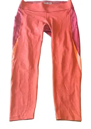 Outdoor Voices Orange‎ Colorblock Cropped High Waist Leggings Large Active Yoga thumbnail 1