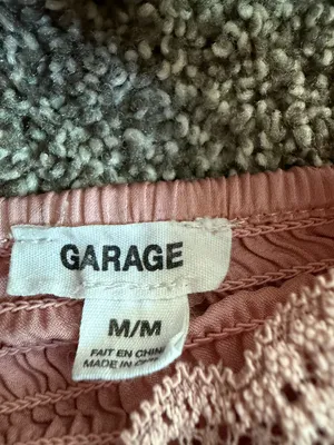 Garage Pink Satin Lace Trim Bralette Crop Cami Top Smocked Back M thumbnail 3