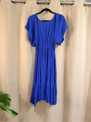 Bohme Cobalt Blue Smocked Midi Dress thumbnail 2