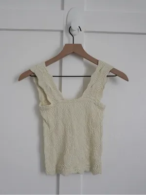 Free People Cream Tank Top thumbnail 3