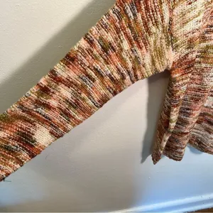 Peyton Primrose Women's Size Large Crewneck Sweater Multicolor Knit Orange Green thumbnail 6