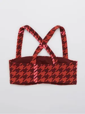 NWOT Offline by Aerie Red & Pink Patterned Crop Bralette Size XL thumbnail 8