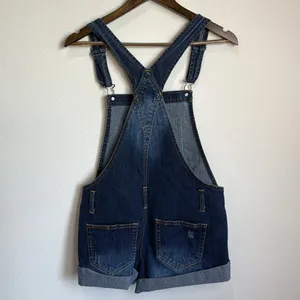 Jordache Denim Cutoff Overalls Waist 32" Inseam 3" Size M thumbnail 2