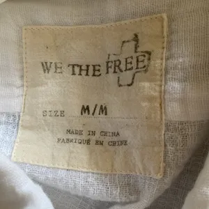 Free People We The Free White Cotton Gauze Button Down Shirt M thumbnail 3