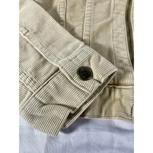 Vintage Abercrombie Corduroy Jacket Women XL Beige Tan Full Zip Trucker Stretch thumbnail 2