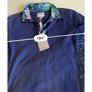 NWT Tommy Bahama Aruba Quilted Half-Snap Sweater - Size Large - Navy Blue thumbnail 6