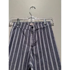 Brandy Melville John Galt Blue Gray White Pinstripe Cotton Trouser‎ Pants XS thumbnail 5