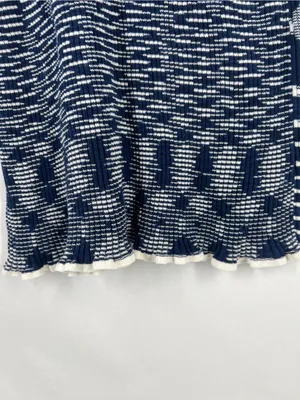 See by Chloé Navy & White Geometric Ribbed Knit Dress XL thumbnail 5
