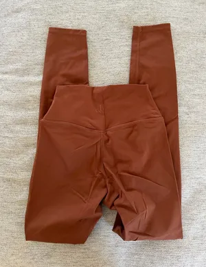 Crop shop boutique High Waist Rust Brown Leggings thumbnail 1