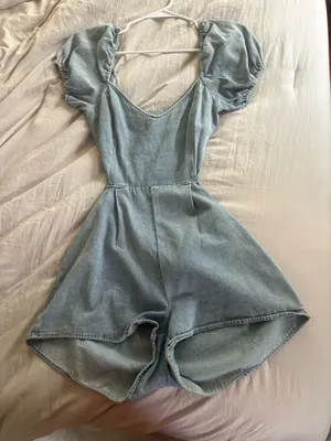 Light wash denim romper Blue Size M thumbnail 1