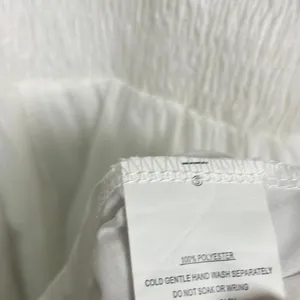 Selfie Leslie‎ White Secret Garden Long Sleeve Smocked Bodice Dress Size Large thumbnail 9