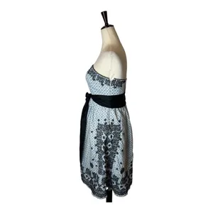 Anthropologie Moulinette Soeurs Dress Women 2 Blue Embroidered Strapless Elysian thumbnail 6