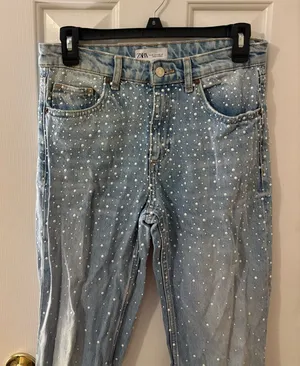 ZARA Pearl Wide Leg Jeans thumbnail 1