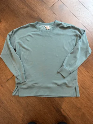 Sage Collective Scuba Cozy Crewneck Sweatshirt Green in Medium - C10-037 thumbnail 2