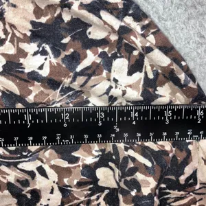 St. John's Bay Floral Cottagecore Top Small Brown‎ Scoop Neck Cotton Earthy Neutral Classic L/S thumbnail 9