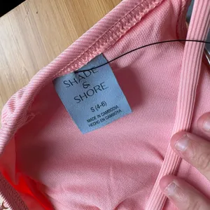 Shade & Shore One Piece Swimsuit Small Pink Ribbed Adjustable Side Ties Ruched thumbnail 5