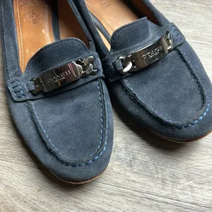 Coach Blue Suede Loafers Size 7.5 B thumbnail 6