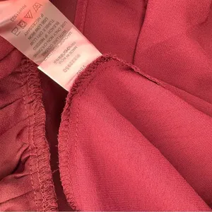 Vince Camuto Long Sleeve Split Neck Tiered Babydoll Dress in Crisp Merlot Sz XXL thumbnail 7