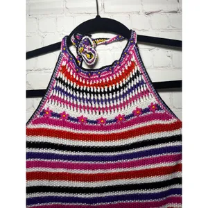 Just Cavalli Y2K Crochet Halter Top‎ Festival Knit Boho Coachella Size S/M thumbnail 3