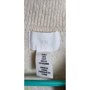 HM Cream Short Sleeve Knit Cardigan Collared Button Front Sweater Small thumbnail 7