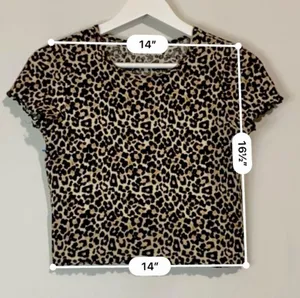 American Eagle Women’s Cheetah Print Crop Top Brown Size Small EUC thumbnail 6