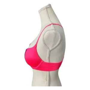 Victoria’s Secret Push Up Bra 34B Plunge Neon Pink Underwire Purple Floral Lace thumbnail 4