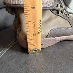 Chaco Barbary Leather Ankle Boots Fold Down Brown Green Fall Granola Girl Size 8 thumbnail 8