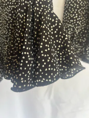 Luxxel Black and White Polka Dot Long-Sleeve Fit-and-Flare Romper thumbnail 6