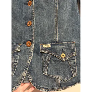 Levi Strauss Signature Vintage Denim Blazer Jacket Y2K Western Cowgirl Indie thumbnail 5