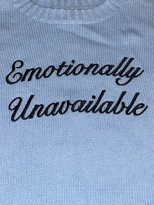 NWT Wild Fable Emotionally Unavailable Blue Knit Sweater Size S thumbnail 3