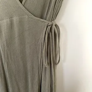 Lulus maxi dress sage green rayon wraparound style‎ lining v-neck summer pocket thumbnail 4