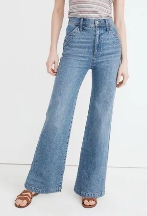 Madewell Women's 11" High Rise Flare Jeans 28 Erickson Wash 70s Retro Minimalist thumbnail 1