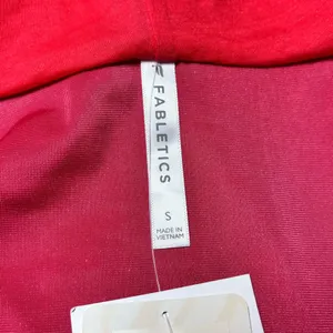 Fabletics Crushed Velour Full Zip Hoodie Jacket Size‎ S Red Strawberry New thumbnail 9