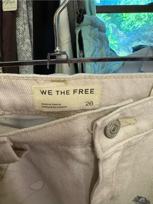 NWOT Free People We The Free Tinsley Printed Jeans Illusions Heirloom Ivory - 26 thumbnail 13