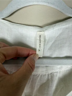 Anthropologie Meadow Rue Dainty Ivory Sheer Linen blouse, 8 thumbnail 4